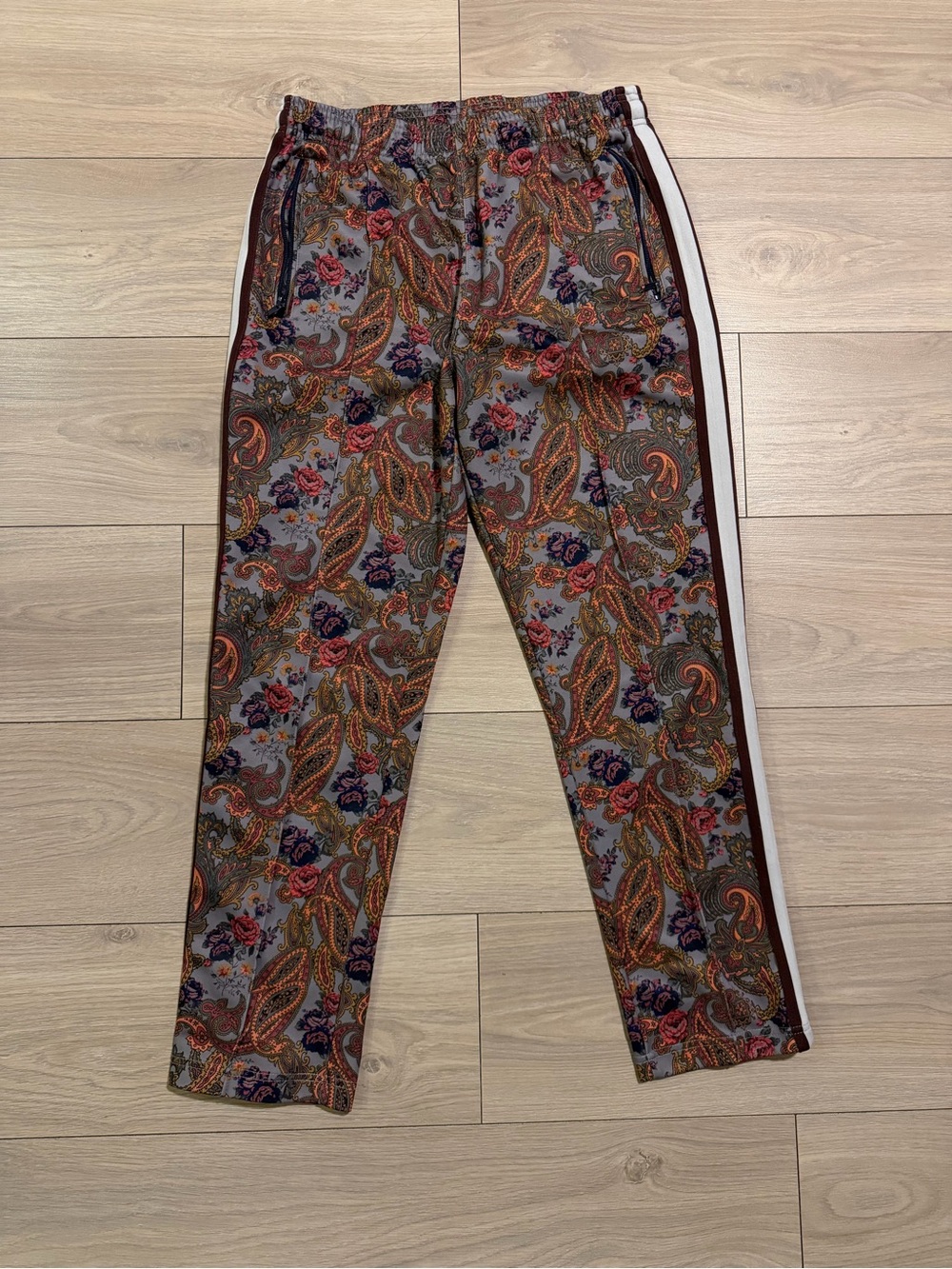 Urban Outfitters Paisley Track Pants in Gray, Brown & Orange
